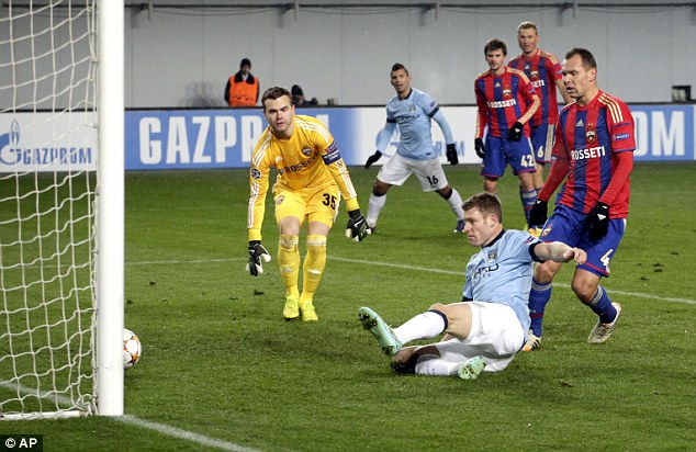 James Milner scored the second goal for Manchester City after reacting earliest to a ball across the box 