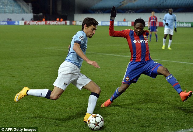 Jesus Navas was introduced in the second half as City looked to hold onto their two goal lead