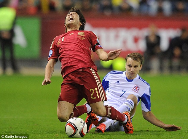 Spain midfielder David Silva was another player who had to substituted, this time during a UEFA Euro Qualifier against Luxembourg